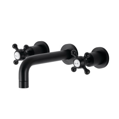 Kingston Brass Metropolitan Two-Handle 3-Hole Wall Mount Bathroom Faucet