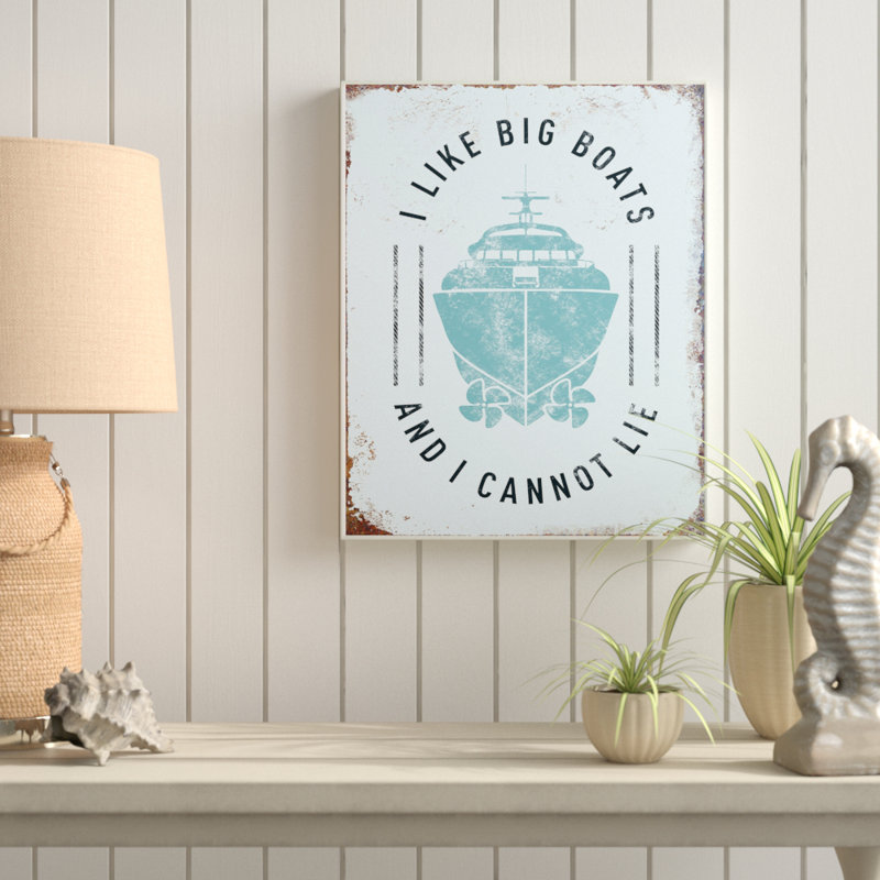 «I Like Big Boat», impression, H 19 po x l 13 po, Cadre blanc