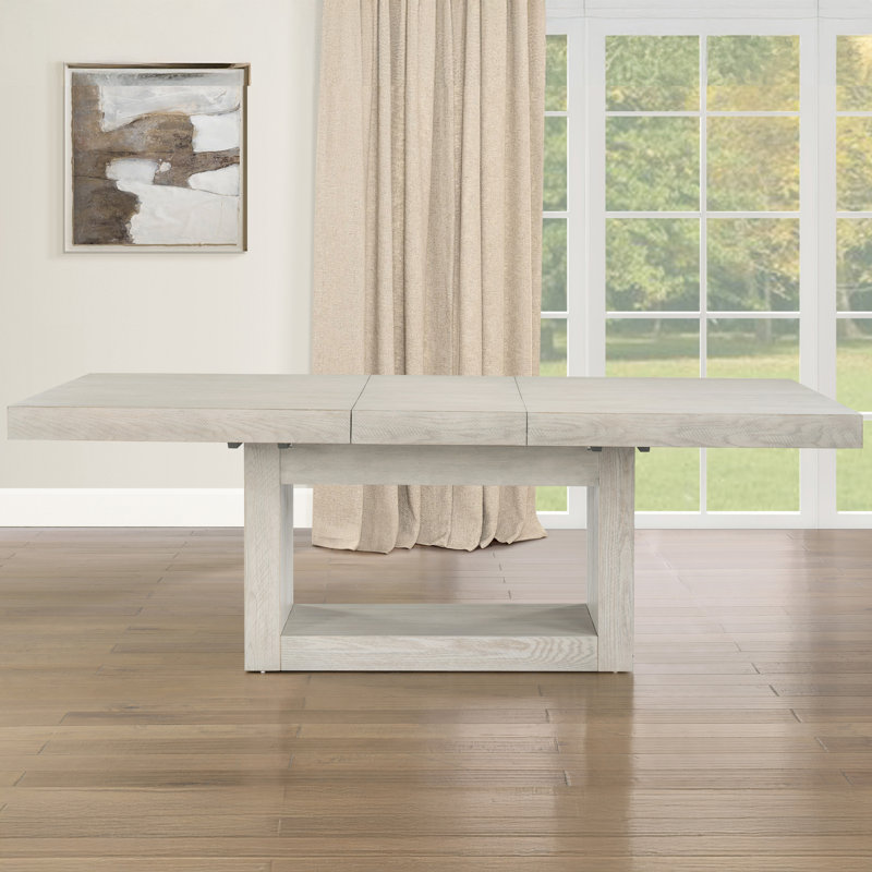 Kameah Extendable Solid Wood Base Dining Table, Toffee