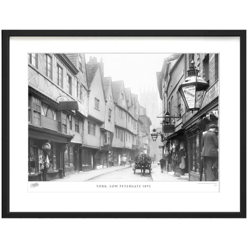 York, Low Petergate 1892 by Francis Frith - Single Picture Frame Print, 28cm H x 36cm W x 2.3cm D