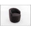 Fauteuil demi-tonneau pivotant avec rotation à 360 ° et anneau en métal thermolaqué noir durable