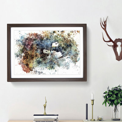 Nesting Atlantic Puffins in Abstract - Framed Print
