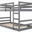 Lit superposé simple au-dessus d'un lit simple en pin avec échelle - aucun sommier nécessaire, gris pour les espaces compacts