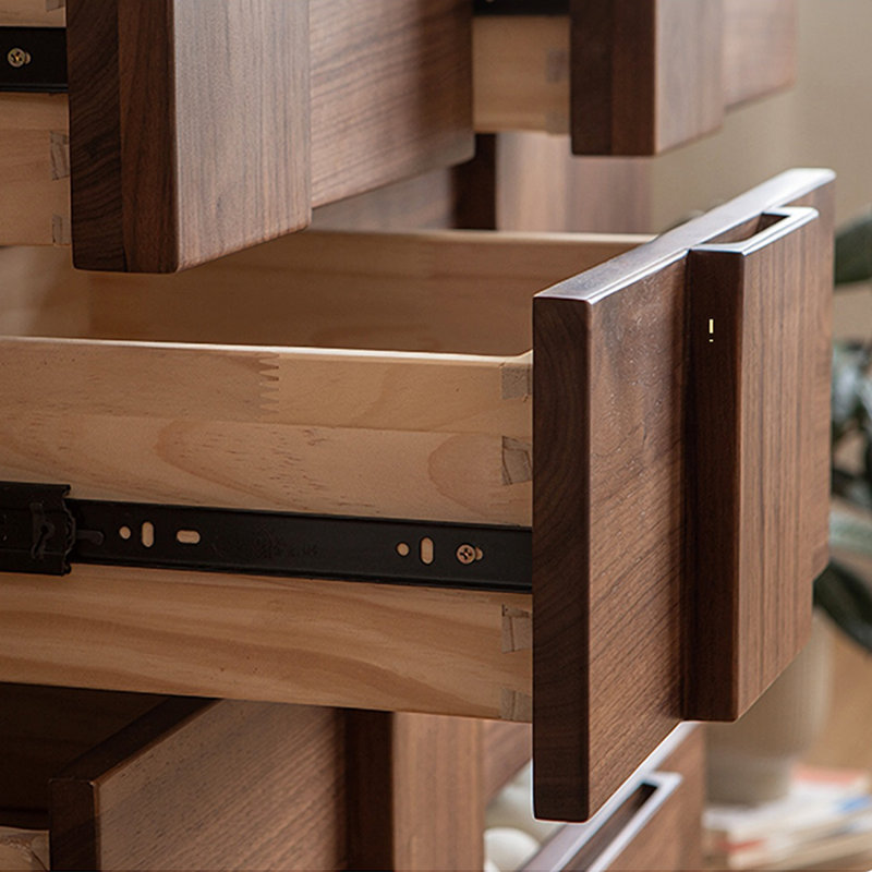 Modern Black Walnut Solid Wood Accent Cabinet