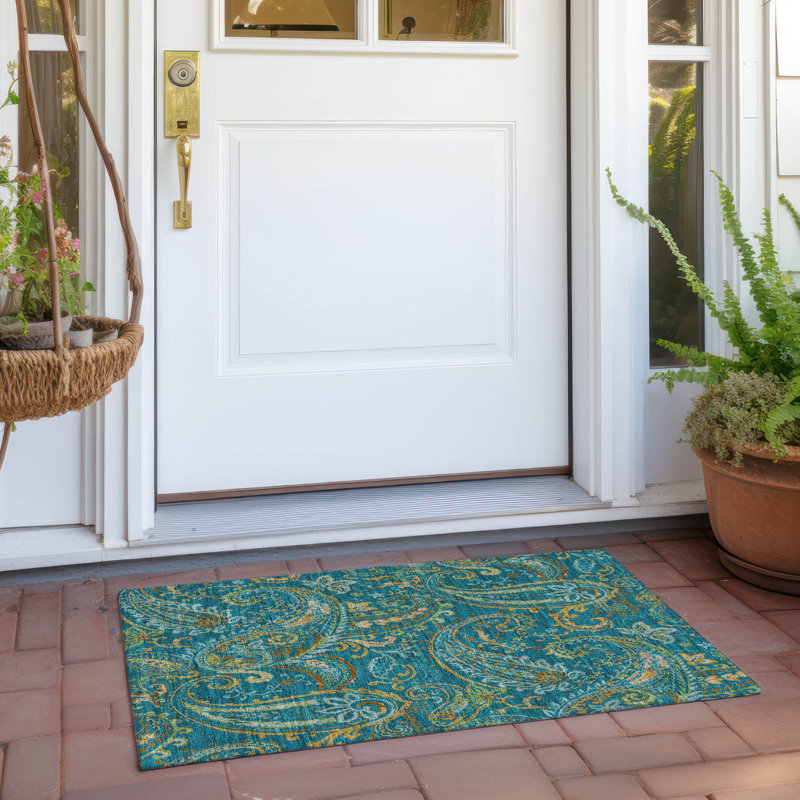 Kinslee Washable Paisley Indoor / Outdoor Rug , Rectangle 2'6" x 3'10"