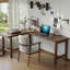 Bureau en bois de noyer clair en forme de L-108959860-108959864