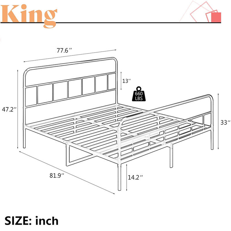 Zahmaria Metal Open-Frame Bed, King