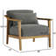 Fauteuil d'appoint à accoudoirs en bois avec coussin lombaire