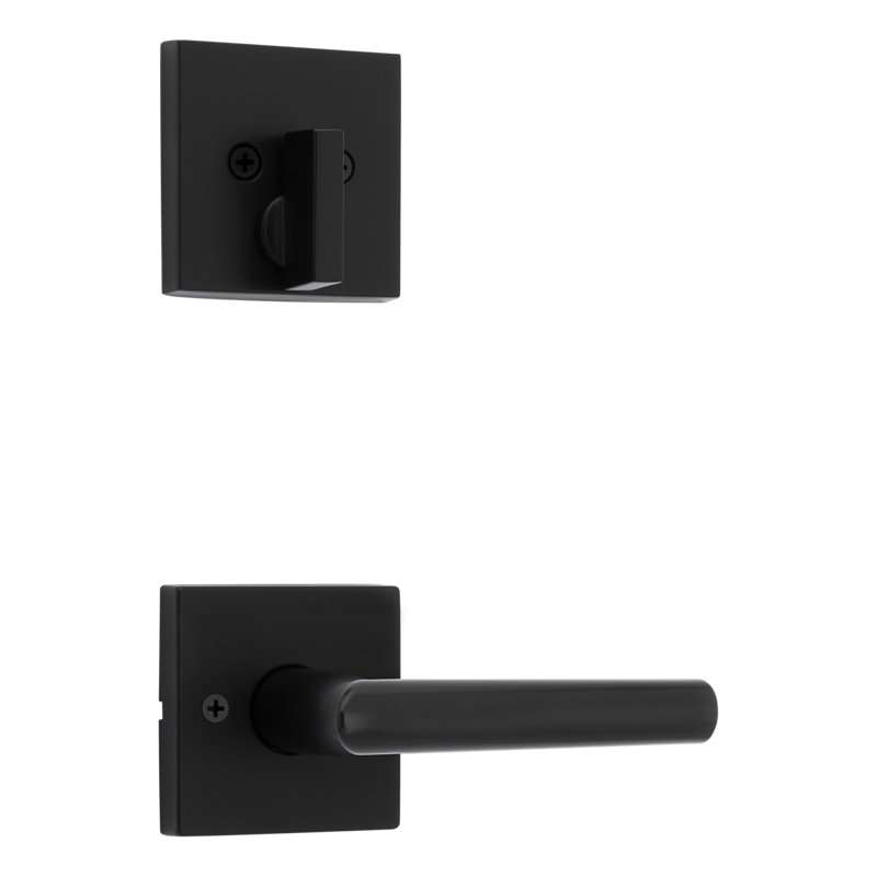 Kwikset Milan Square Keyed Lever, Matte Black