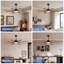 Ventilateur de plafond de 52 po avec lumières et télécommande - 8 pales en contreplaqué, moteur à courant continu réversible silencieux à 6 vitesses, changement de couleur 3CCT, style moulin à vent