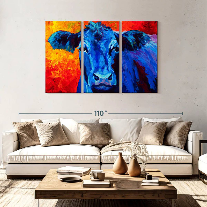 Brampt Blue Cow, 48" H x 74" W