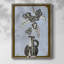 Fleurs graphiques dans un vase I, reproduction encadrée - bois massif-672657896
