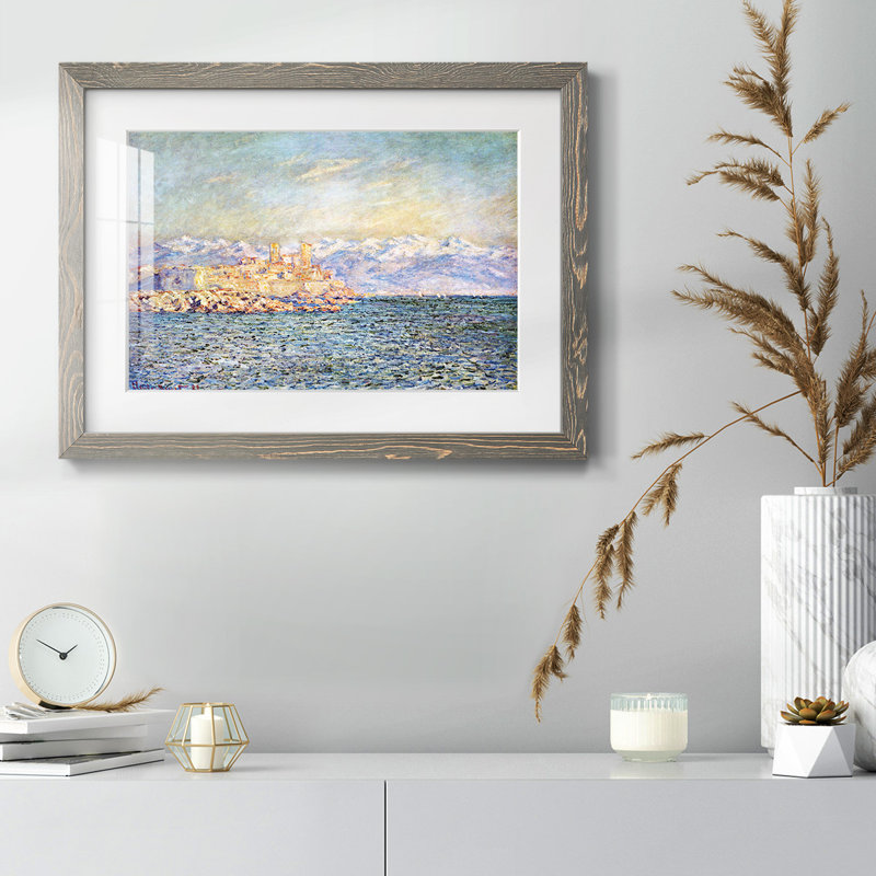 Le vieux fort d'Antibes par Monet, H 22 po x l 32 po x P 1,5 po, Gris