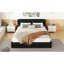 Grand lit plateforme tapissier, noir