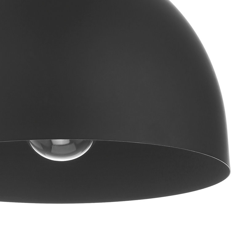 Hunter Erling 1 Light Medium Flush Mount Ceiling Light Fixture, Black, Matte Black