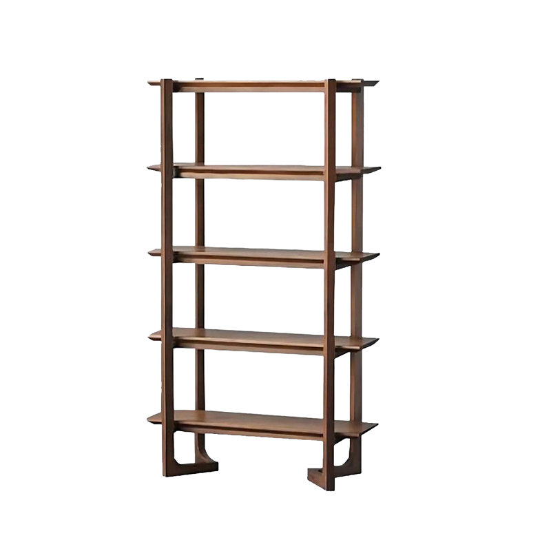 Scandinavian Simple Solid Wood Floor-To-Ceiling Bookshelves, (5 Shelves) 70.87" H x 70.87" W x 11.81" D