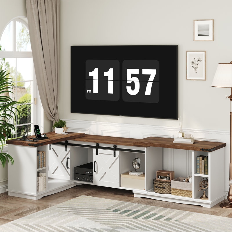 Extendable Tv Stand 3-in-1 Entertainment Center With Power Outlet