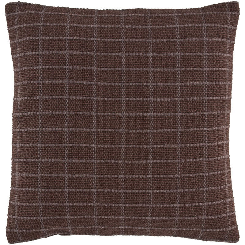 Coussin décoratif Kincaid, Brown, Square 20", Polyester