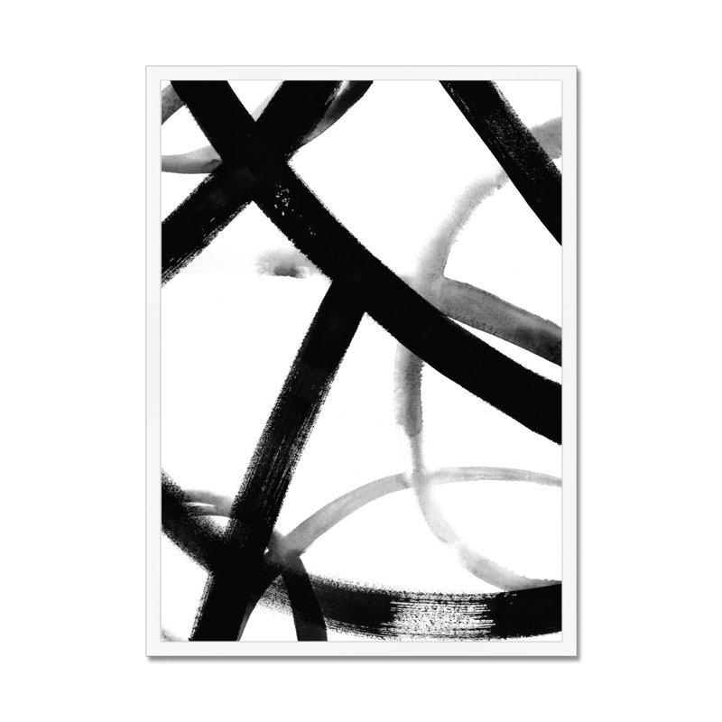 Monochrome Ripple II by Grace Popp - Painting, White Framed Paper Print, 50cm H x 34cm W