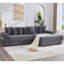 Canapé modulaire en L 110,75 po, canapé modulaire en velours côtelé, avec repose-pieds mobile, porte-gobelets, 8 coussins décoratifs, poche latérale, déplier dans un lit-266703730