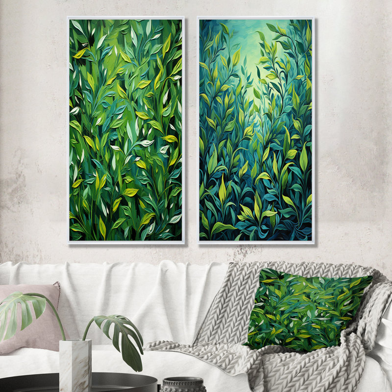 Ensemble de salon Herbs Tarragon Tales IV - Herbs Wall Art, Cadre flottant blanc, H 32 po x l 33 po