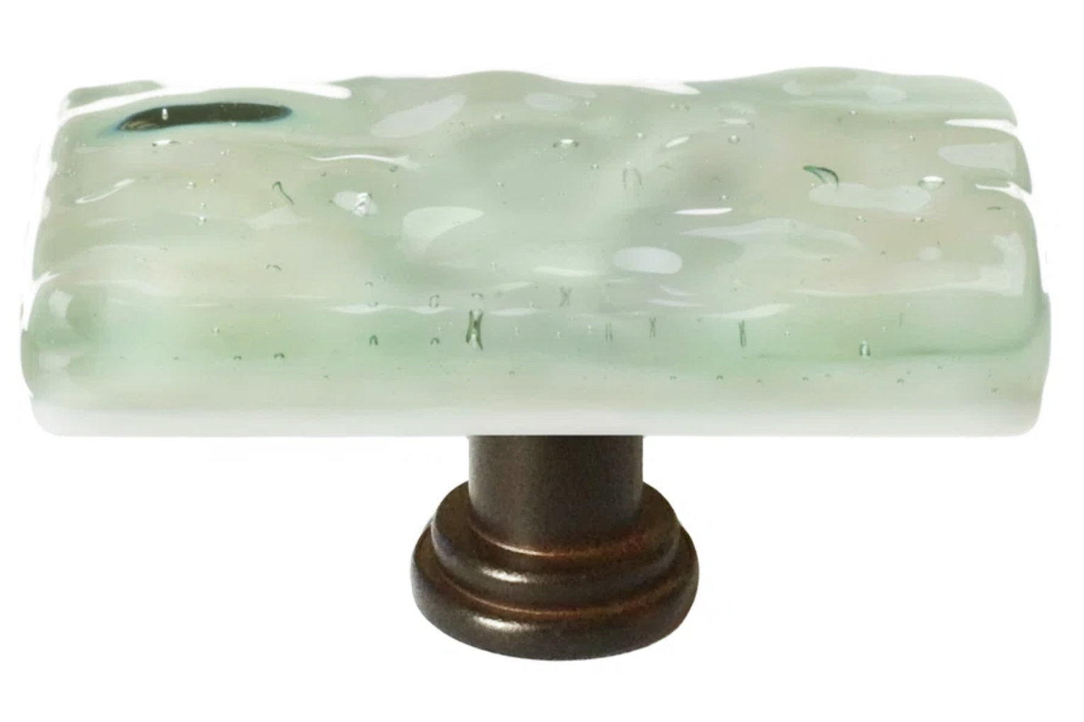 Glacier Skinny Rectangular Cabinet Knob, Oil Rubbed Bronze, Spruce Green