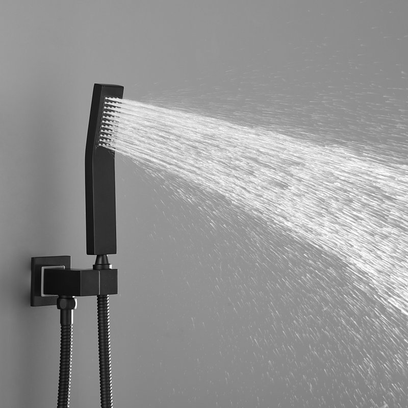 Ensemble de douche mural 10 po, Noir mat