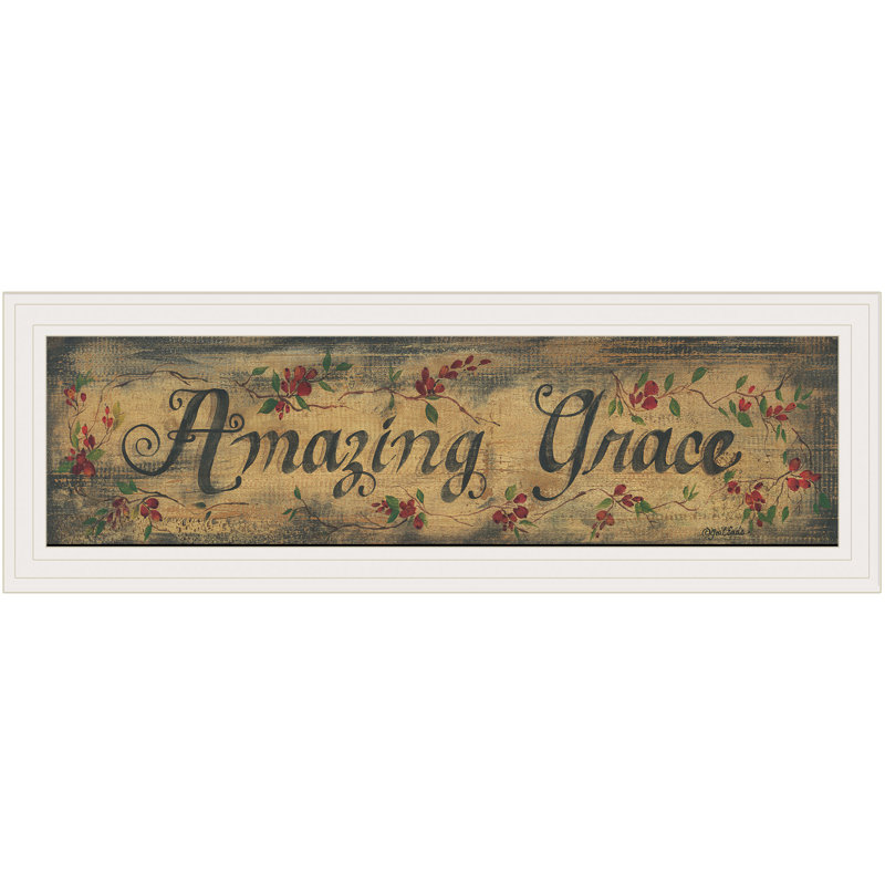«Amazing Grace», art mural encadré pour le salon et la maison par Gail Eads, Cadre blanc