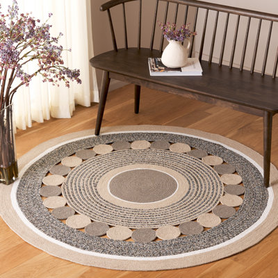 Tapis tressé 757 en beige / gris