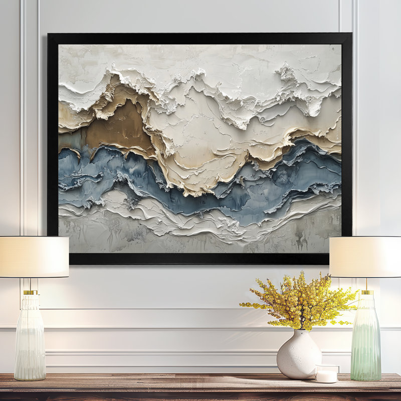 Cannock - Abstract Wall Art, Noir, H 12 po x l 20 po, Picture Framed