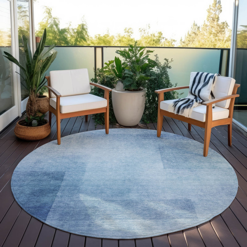 Tapis d'intérieur / extérieur bleu Belvara , 8 pi x 8 pi