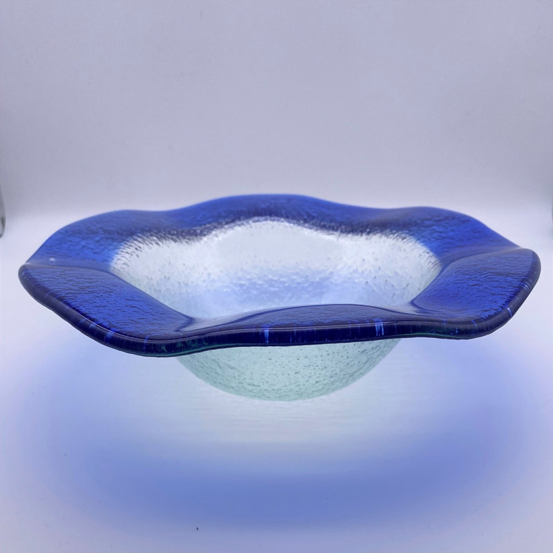 Alban 26cm Dessert Plate, Clear/Blue