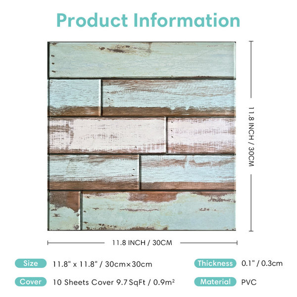commomy 10 Pcs 3D Faux Wood Wall Panels Peel and Stick – 11.8"x11.8 ...