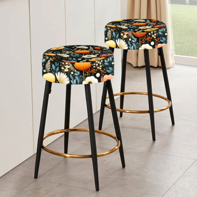 Flinn - Floral Bar Stools Set Of 2