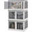 32 Gal Stackable Storage Bins With Lids, 3 Packs Collapsible Closet Organizers And Storage, Plastic Drawer Storage Container On Wheels With 5-Sided Access, Doors For Blankets-1031954816