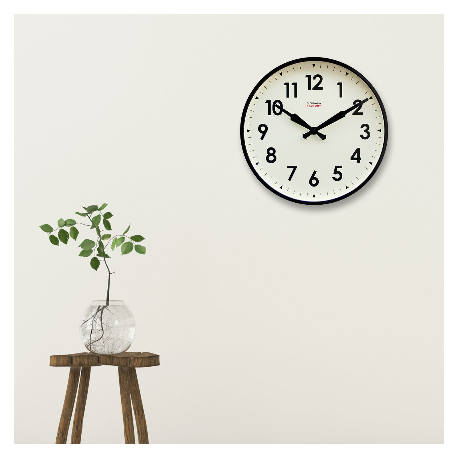 18'' Metal Wall Clock, Black