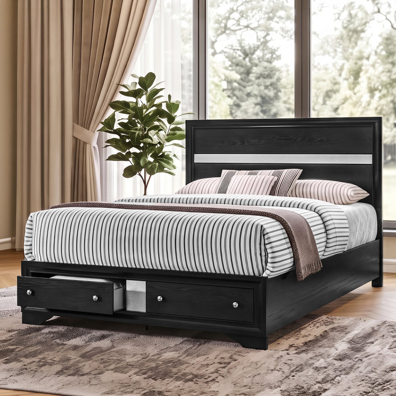 Smartt Panel Storage Bed, Queen, Black