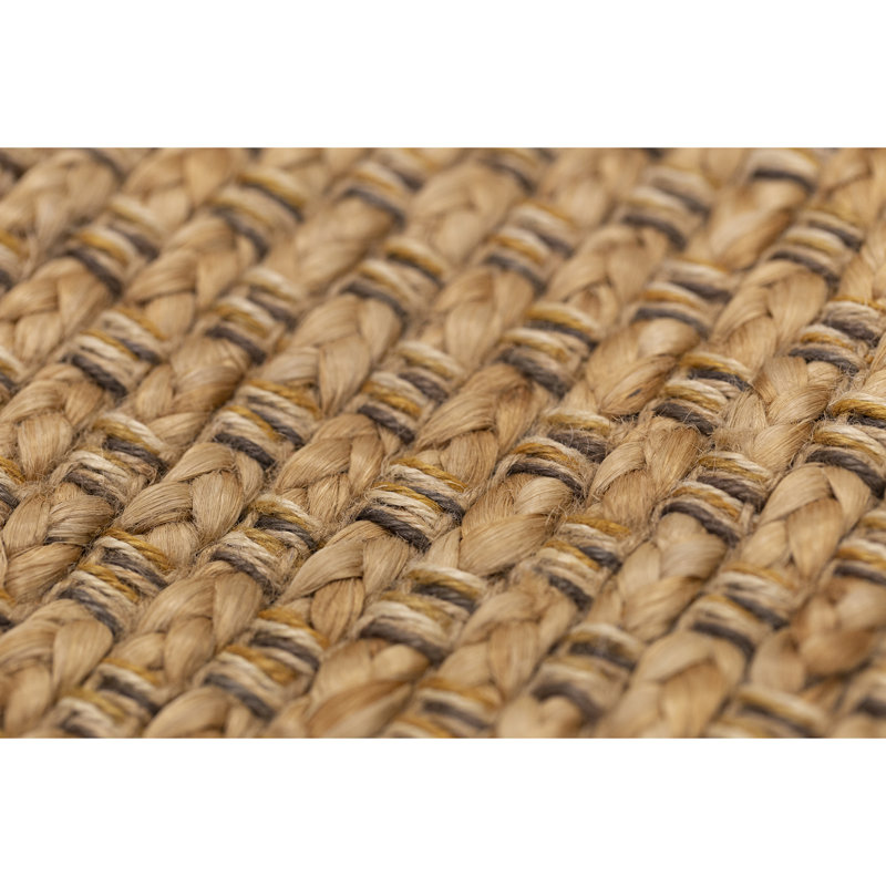 Handmade Braided Jute Brown Rectangular Area Rug