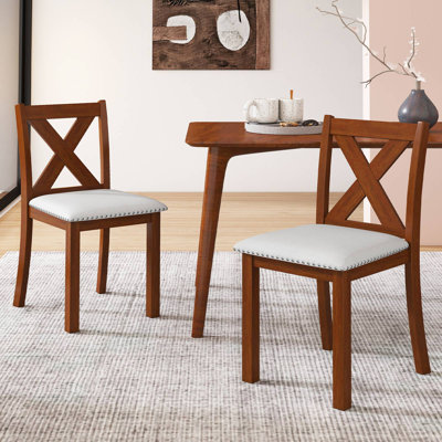 Ensemble de 2 chaises de salle à manger en bois Gymax