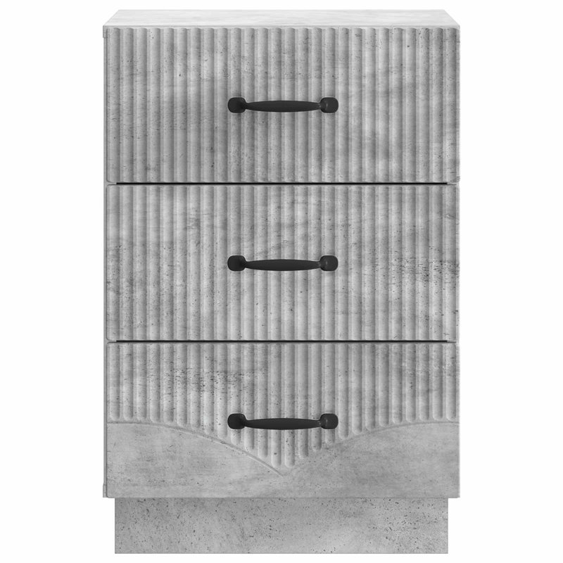 43cm W Manufactured Wood Bedside Table, Concrete Grey