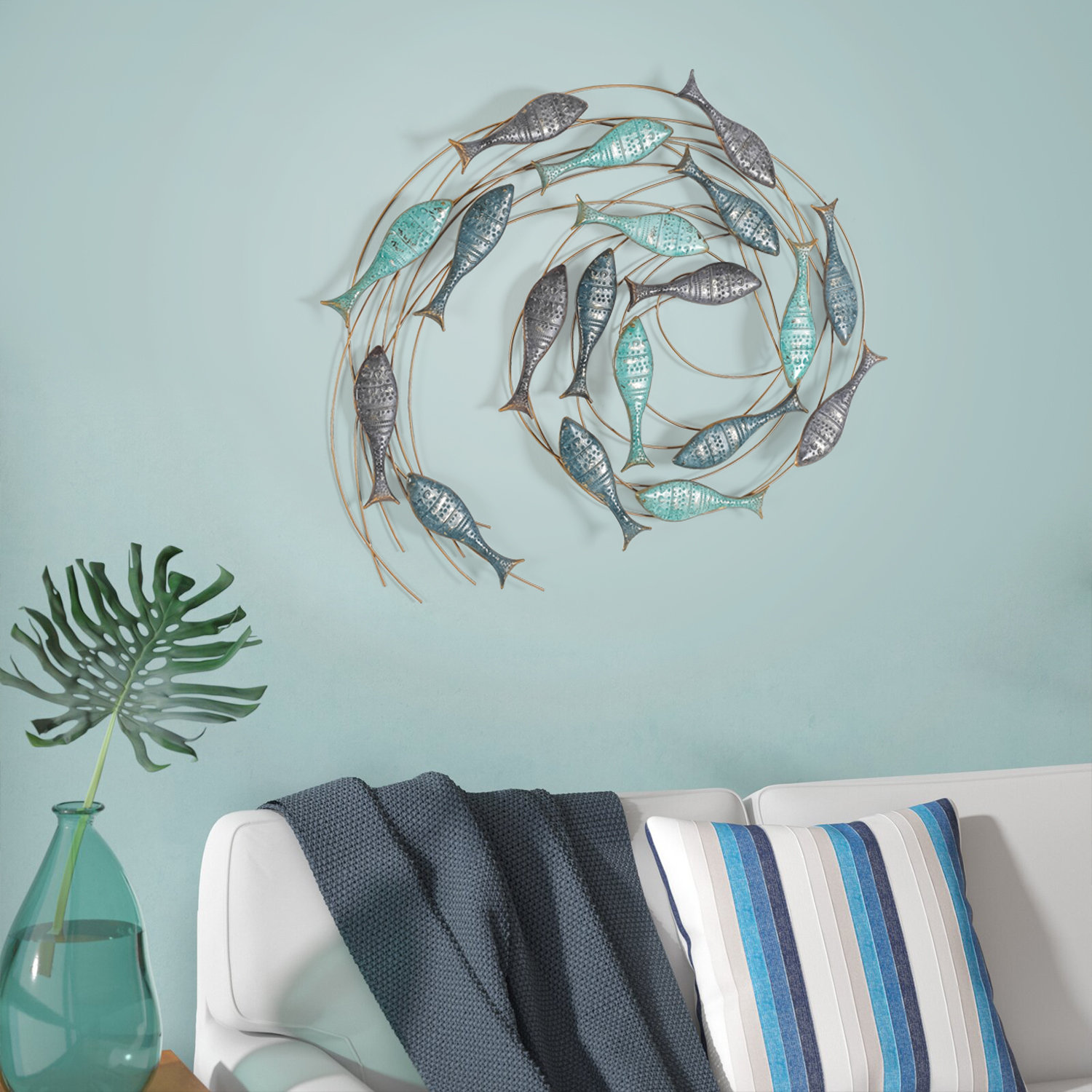 Rosecliff Heights Coastal Fish Wall Decor on Metal & Reviews