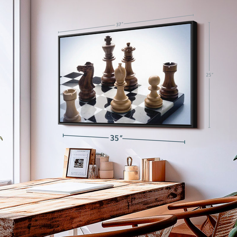 "Pièces d'art sur le jeu d'échecs", H 9 po x l 13 po