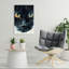 Chat noir captivant, art mural contemporain-129147720
