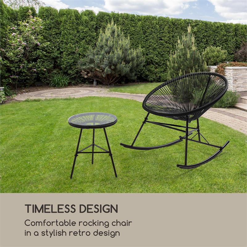 Metal Outdoor Rocker Chair, Black