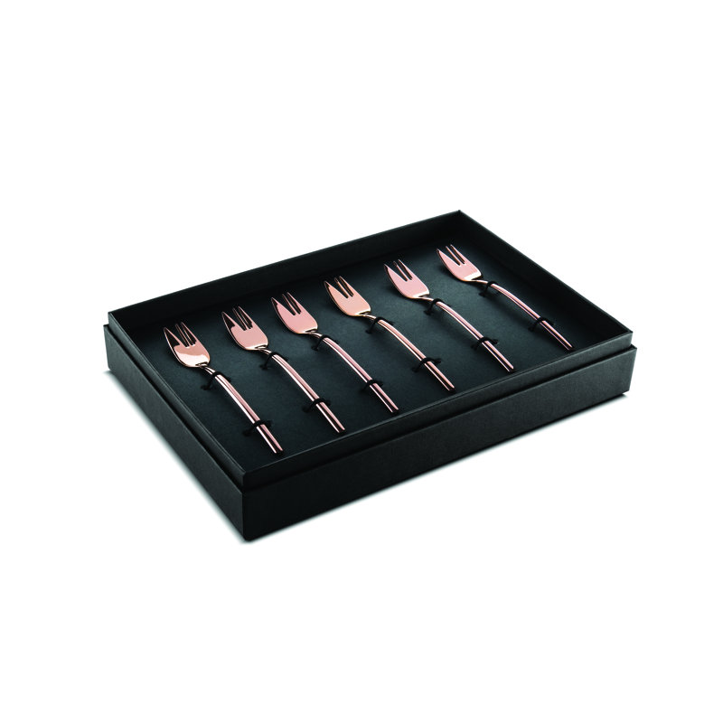 MEPRA Due 6-Piece Cake Fork Set, Bronze