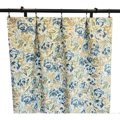 Blue And Green Floral Curtains