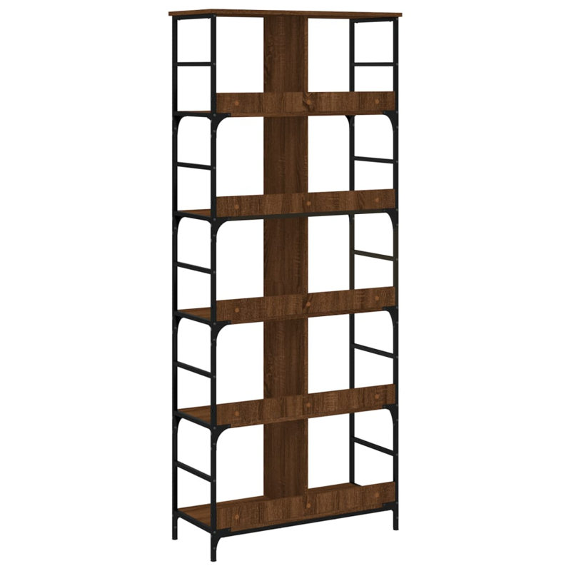 vidaXL Bookshelf Engineered Wood Tall Bookshelf Rectangular, Brown Oak