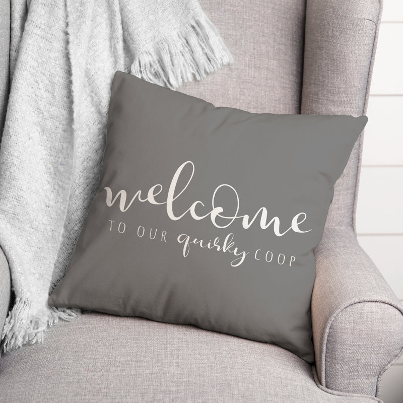 Coussin décoratif intérieur / extérieur en polyester , H 18 po x l 18 po, Gris