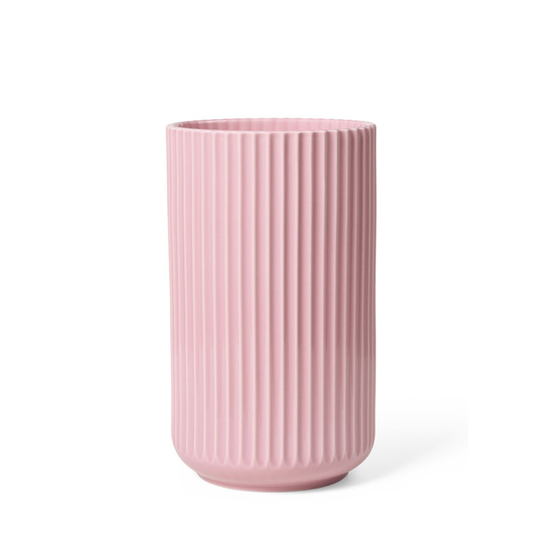 Lyngby Ceramic / Porcelain Table Vase, Rose, 9.8" H x 5.9" W x 5.9" D