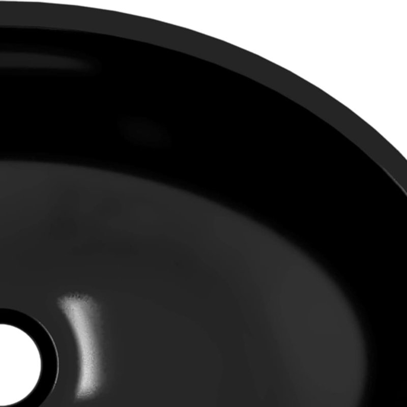 Metro Lane Adaryll 500mm L x 370mm W Glass Circular Sink, Black